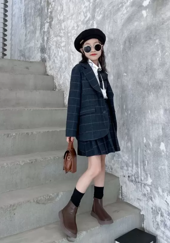 Retro Plaid Schoolgirl Set
