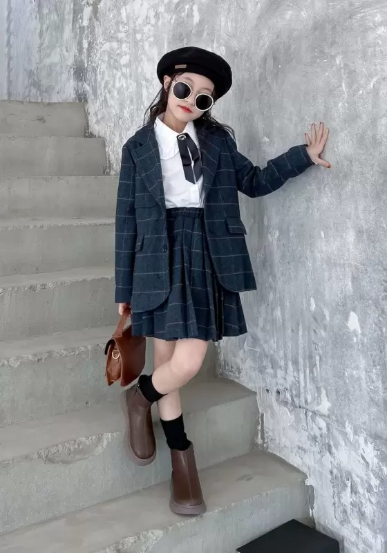 Retro Plaid Schoolgirl Set