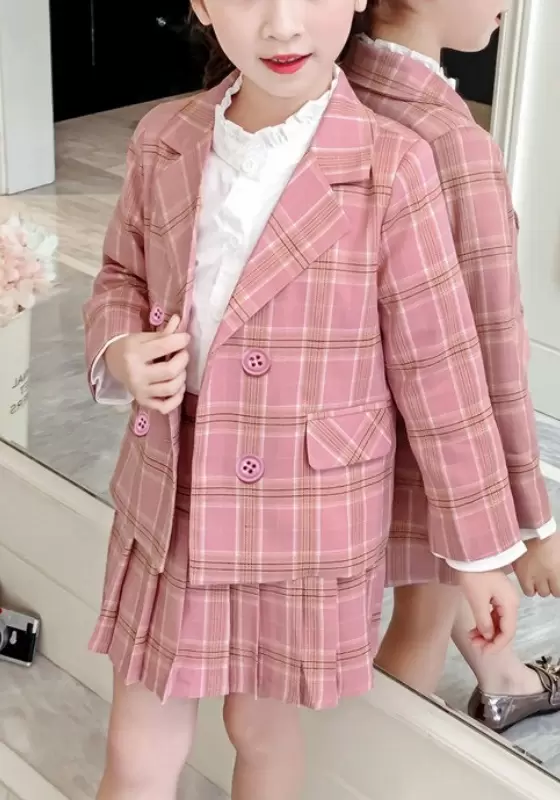 Pink Plaid Schoolgirl Set