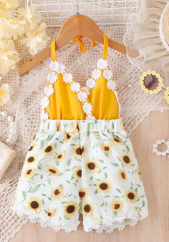 Sunflower Lace Romper