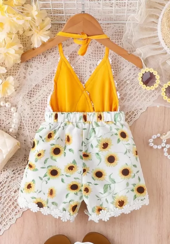 Sunflower Lace Romper
