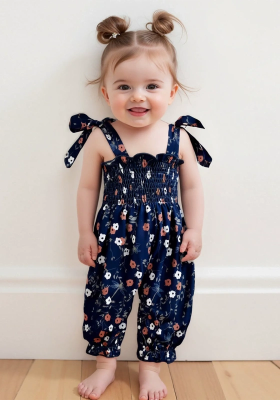 ​​Floral Tie Shoulder Romper