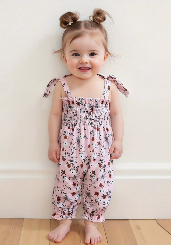 ​​Floral Tie Shoulder Romper