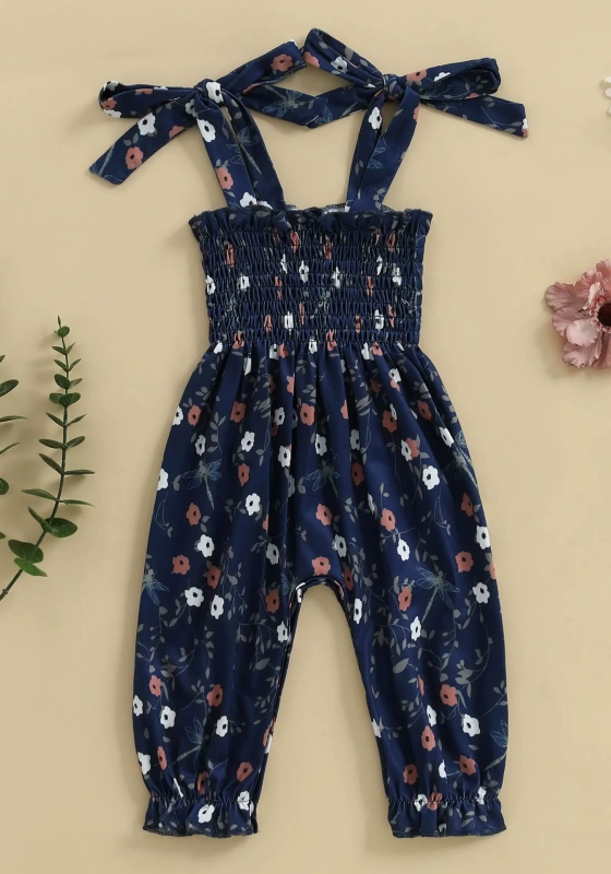 ​​Floral Tie Shoulder Romper