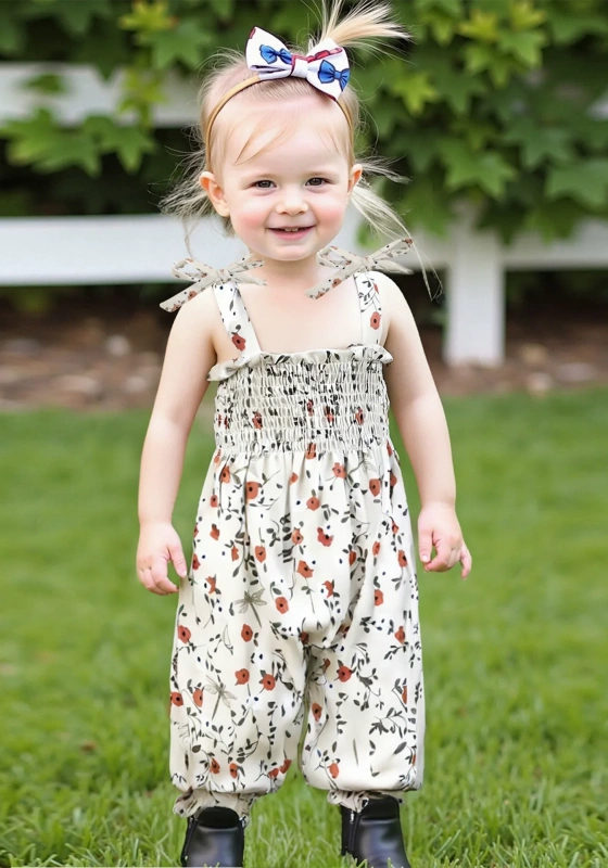 ​​Floral Tie Shoulder Romper