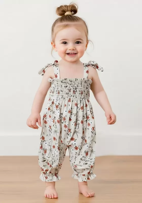 ​​Floral Tie Shoulder Romper