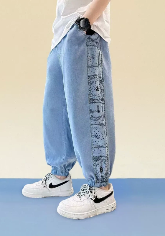 Light Blue Denim Jogger Pants