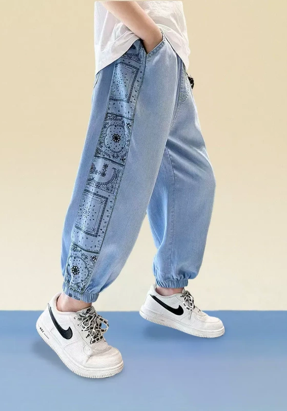 Light Blue Denim Jogger Pants