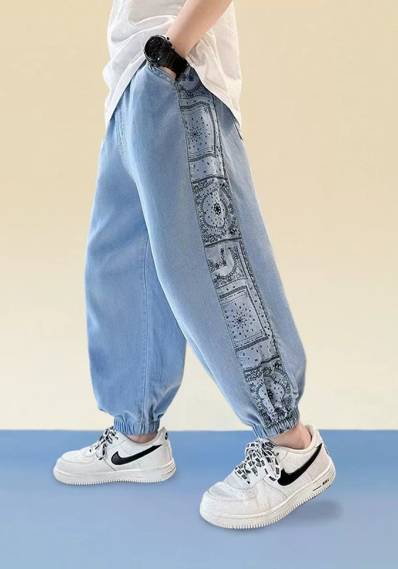 Light Blue Denim Jogger Pants