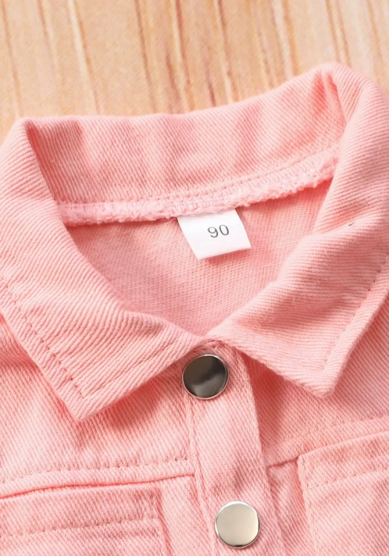 ​​Pink Bow Buttons Romper