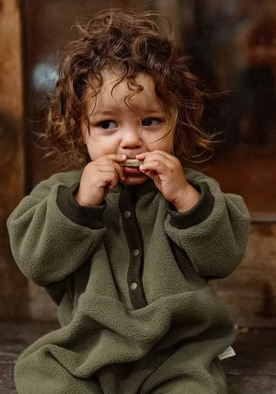 Forest Green Button Romper