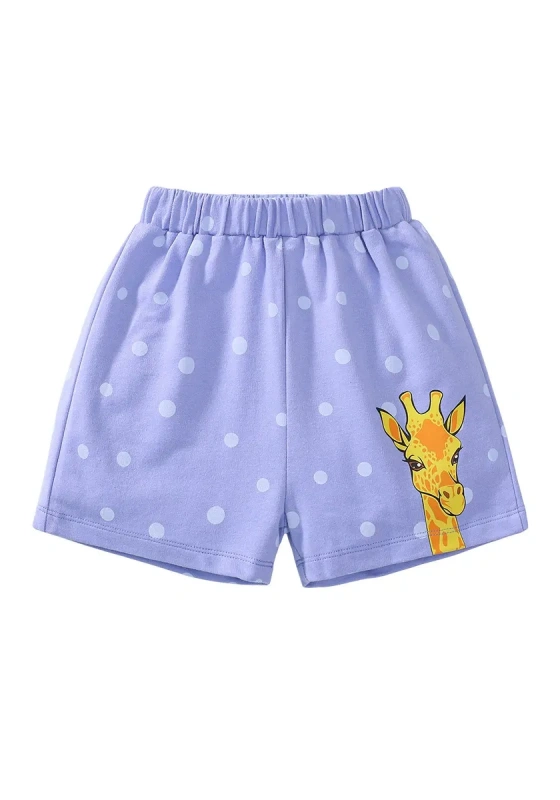 Polka Dot Giraffe Print Shorts