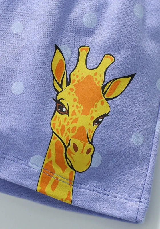 Polka Dot Giraffe Print Shorts