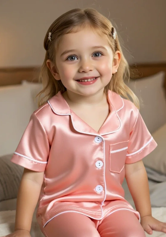 Short Sleeve Satin Pajama Set