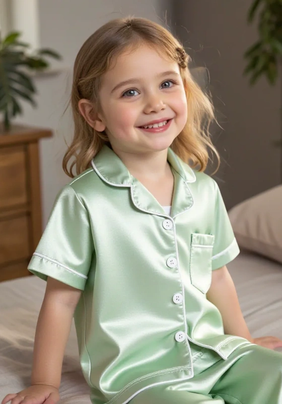 Short Sleeve Satin Pajama Set