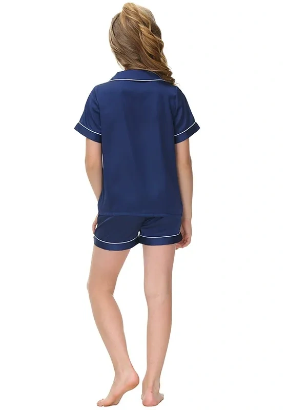 Navy Short Sleeve Pajama Set