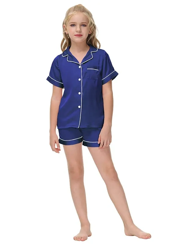 Navy Short Sleeve Pajama Set