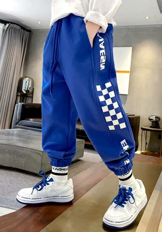Side Check Panel Drawstring Pants