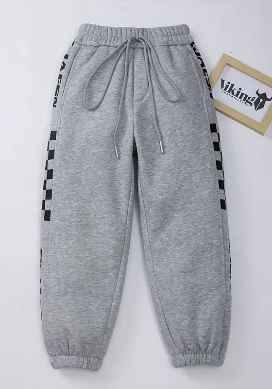 Side Check Panel Drawstring Pants