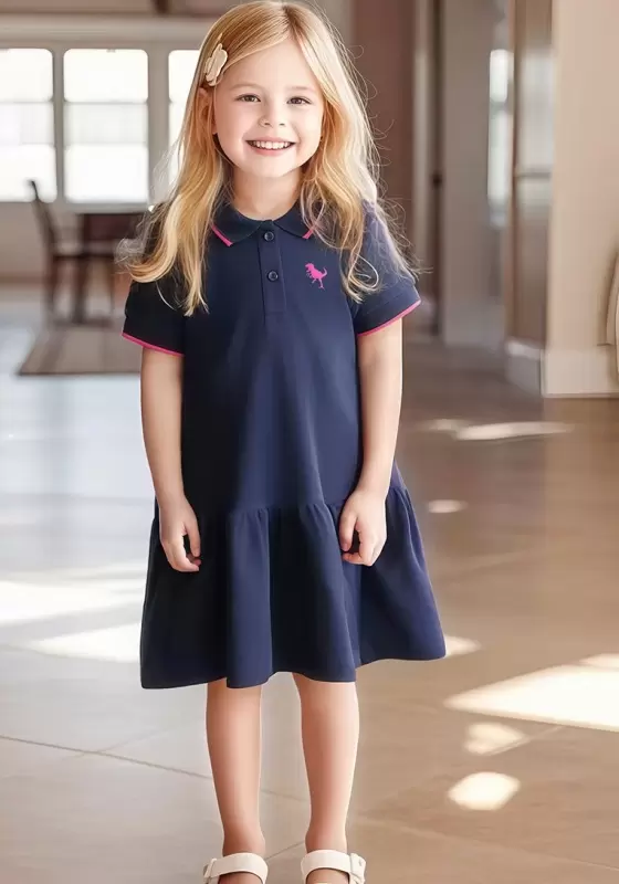 Charming Polo Pleated Dress