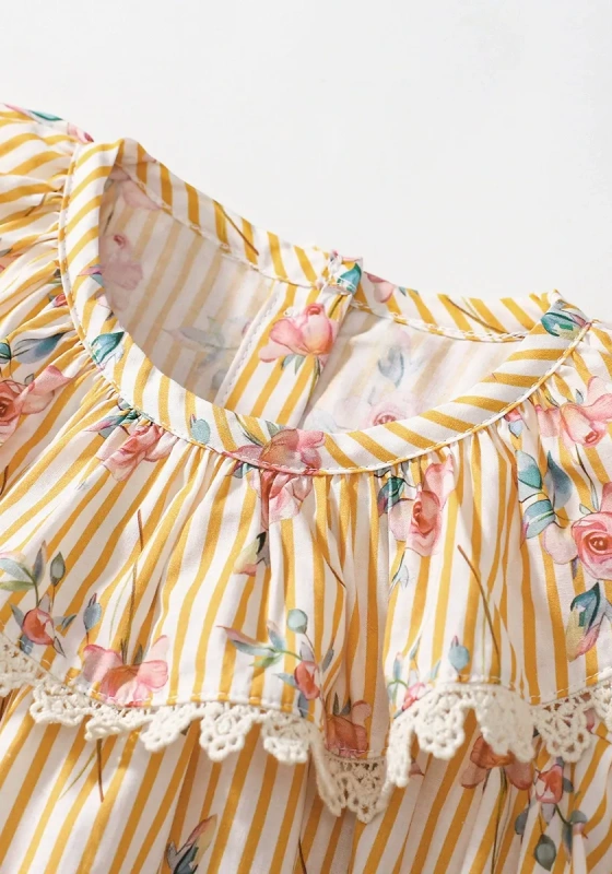 Sunny Striped Floral Dress