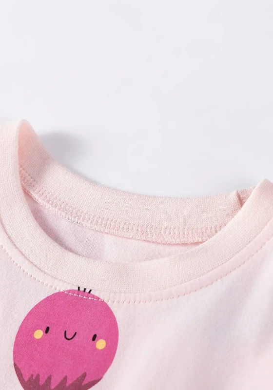 Sweet Radish Print Pleated Dress