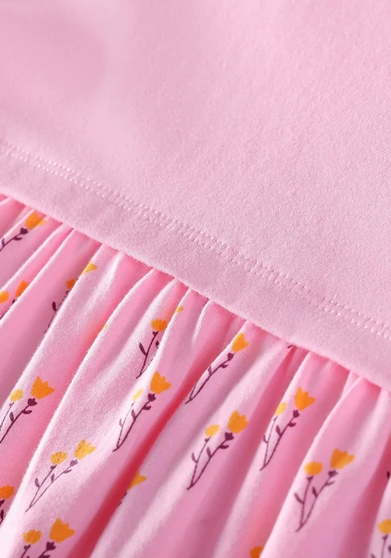Mouse Applique Pink Print Dress