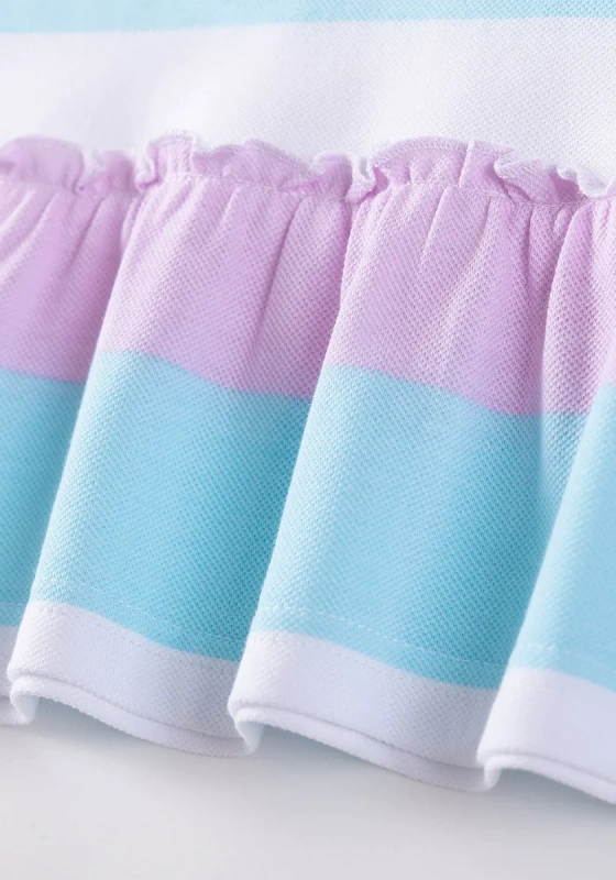 Striped Unicorn Ruched Dress