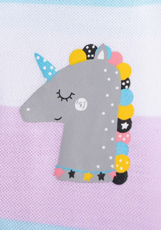 Striped Unicorn Ruched Dress