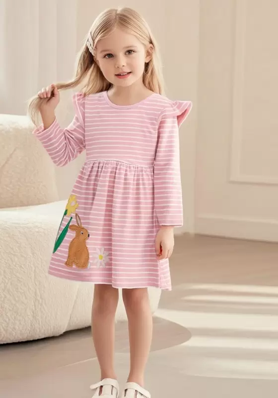 Pink And White Striped Dress