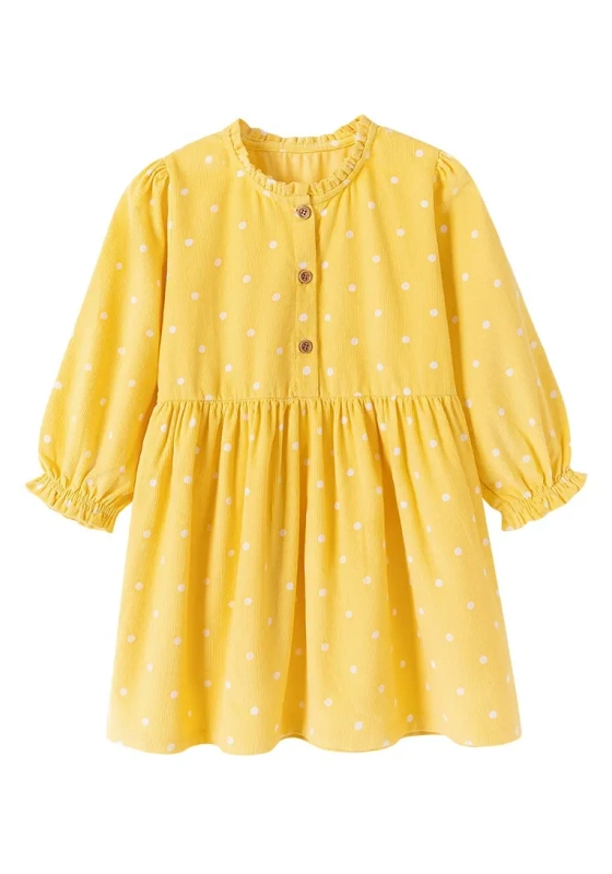 Ruffled Cuffs Polka Dot Dress