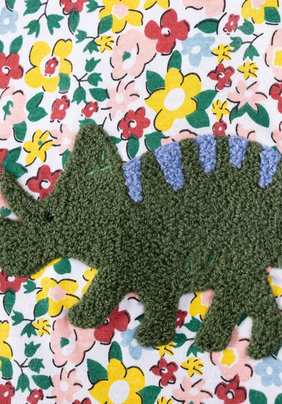 Floral Print Animal Patch Dress