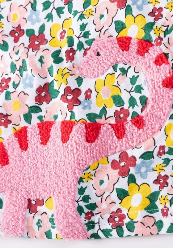 Floral Print Animal Patch Dress