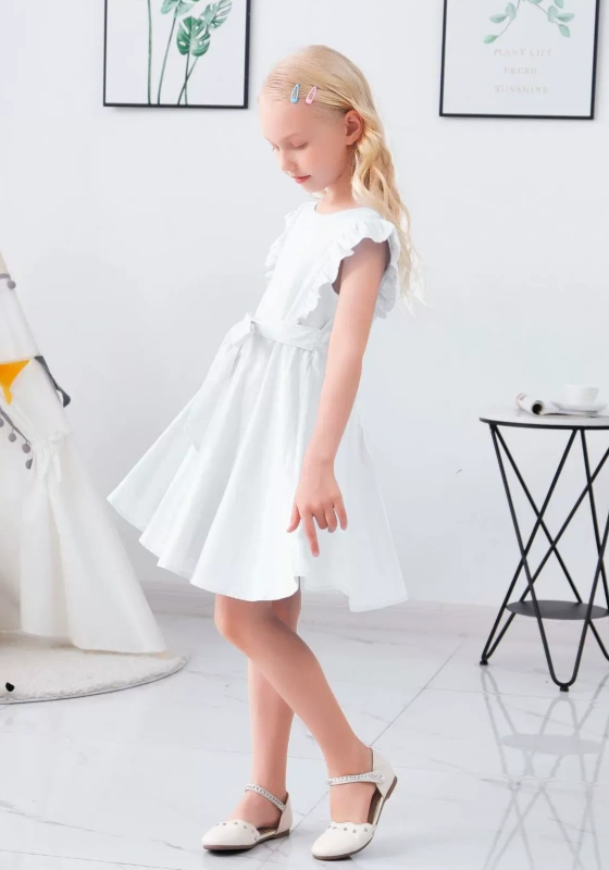 Ruched Ruffled Cuffs Pleated Dress