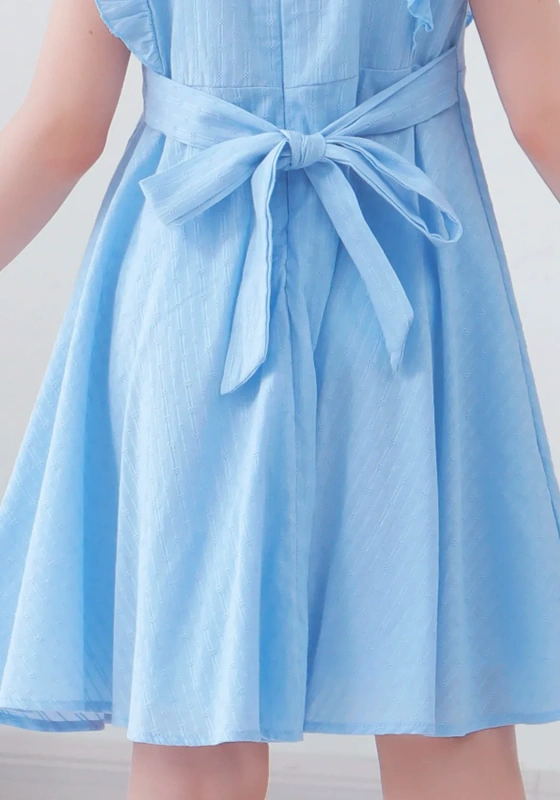 Ruched Ruffled Cuffs Pleated Dress