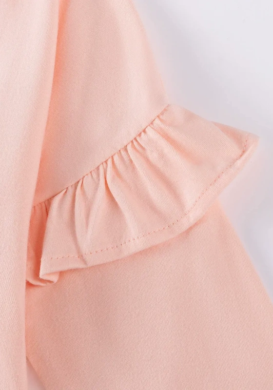 Round Neck Ruffle Sleeves Dress