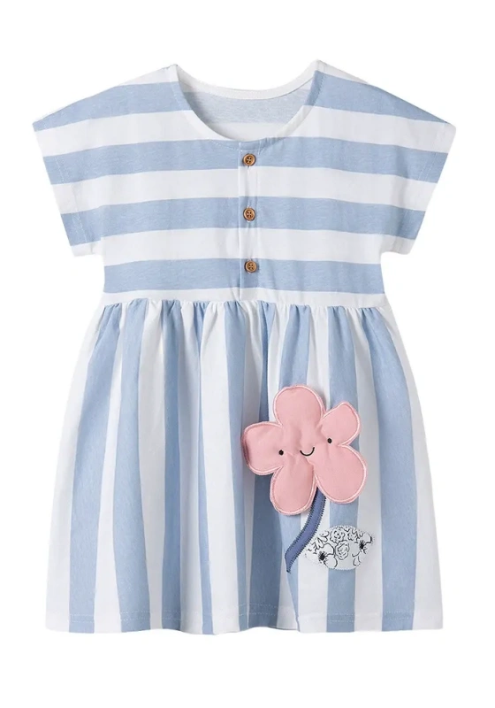 Buttons Stripes Dress