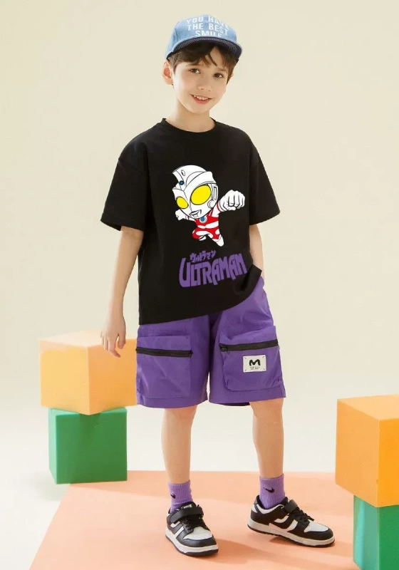 Print T shirt And Cargo Shorts Set