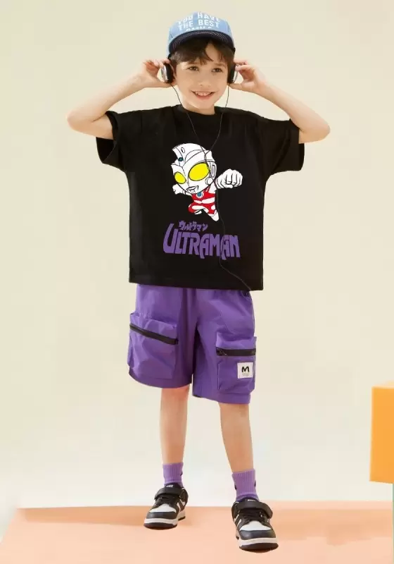 Print T shirt And Cargo Shorts Set