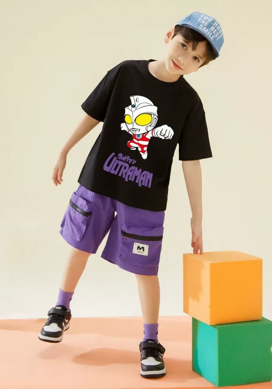 Print T shirt And Cargo Shorts Set