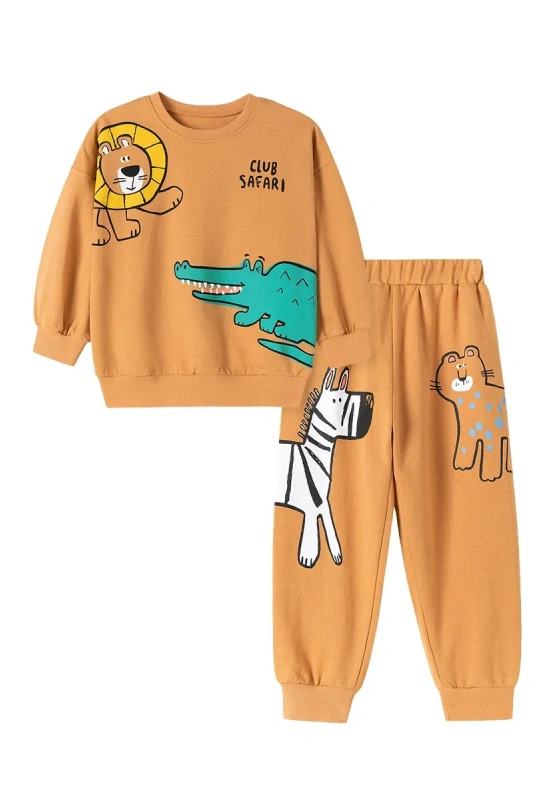 Animal print Sweatshirt And Pants Set