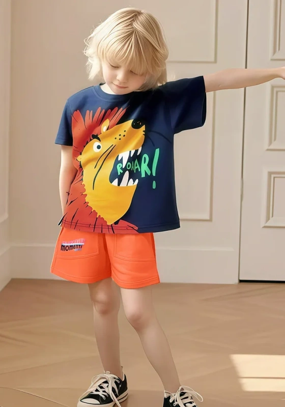 Cartoon Kids' T Shirt And Shorts Set