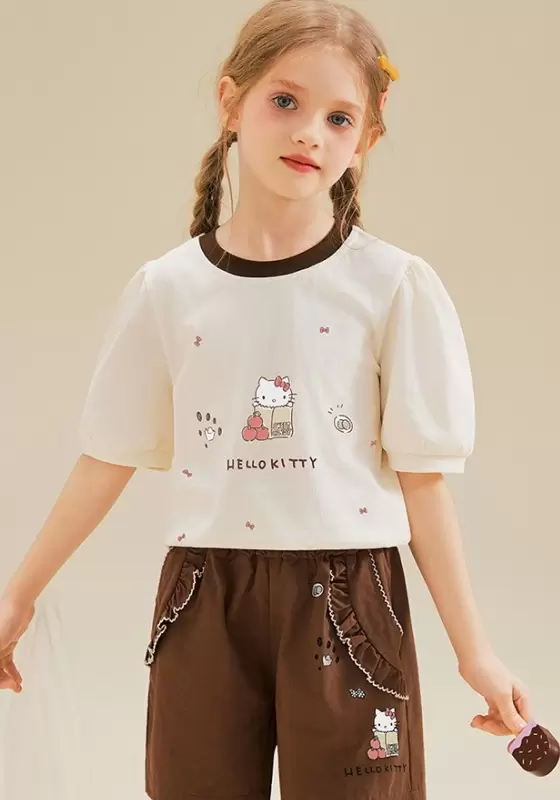 Hello Kitty Short Sleeve Ruffled Shorts Set