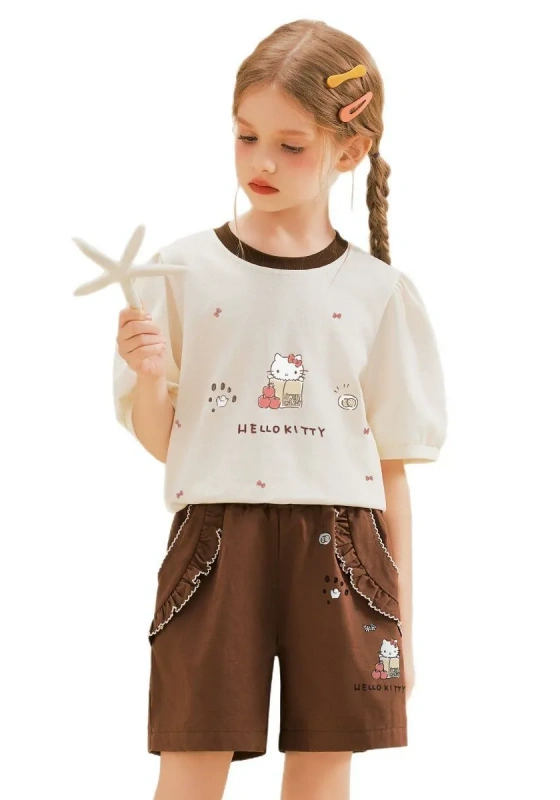 Hello Kitty Short Sleeve Ruffled Shorts Set