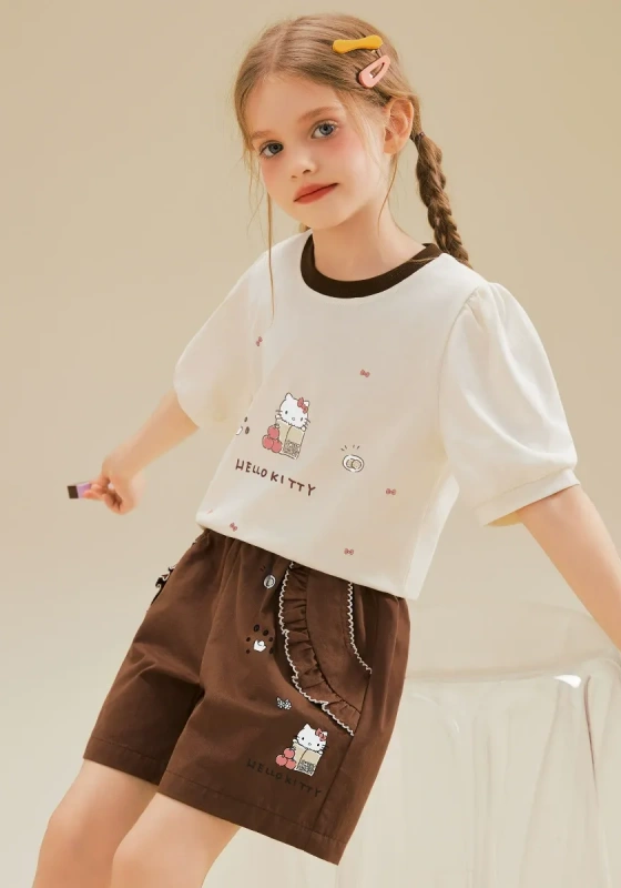 Hello Kitty Short Sleeve Ruffled Shorts Set