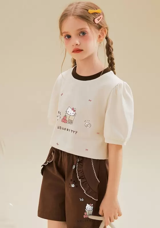 Hello Kitty Short Sleeve Ruffled Shorts Set