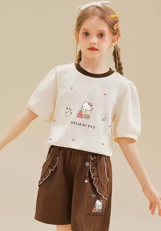 Hello Kitty Short Sleeve Ruffled Shorts Set