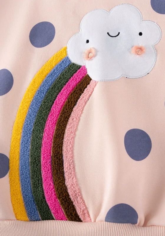 Polka Dot Cloud Rainbow Sweater And Pants Set