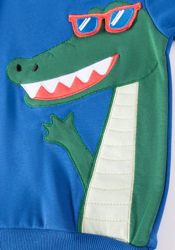 Dinosaur Embellished Blue Pants Set