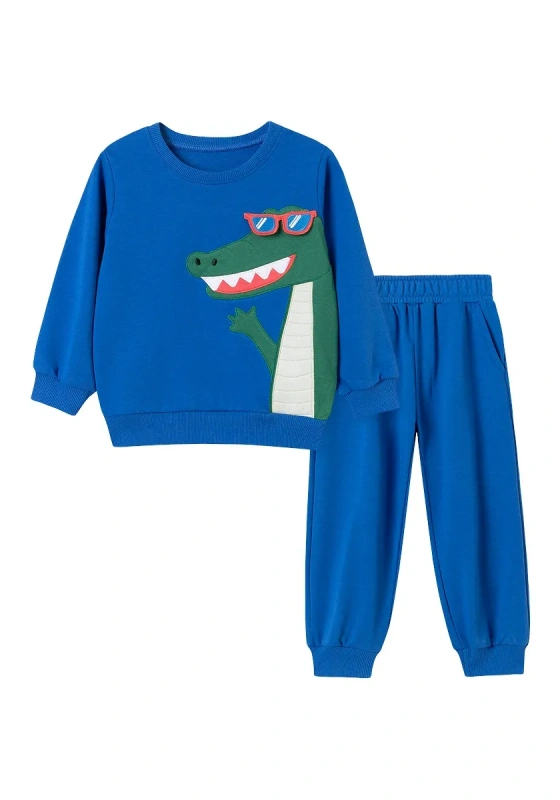 Dinosaur Embellished Blue Pants Set